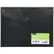 J.Burrows A4 Recycled Button Document Wallet Black
