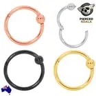 2Pcs Titanium BCR Hinged Segment Septum Tragus Nose Lip Ring Sleeper Earrings