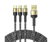 USB Charger Charging Cable 3 In 1 Multi Head for Most Devices For iPhone Samsung