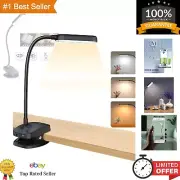 Clip On Reading Light - Rechargeable, Flexible Gooseneck, Cordless, Dimmable