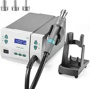 [Soiiw] 220V 861DW Hot Air Rework Station 1000Watt Heat Gun Soldering Station Brushless DC Vortex Blower for Miro Soldering Rework,Large LCD Screen Display with 3pcs Free Nozzles
