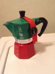 NEW BIALETTI TRICOLORE Moka Express 3 Cup Limited Ed made in Italy USA SHIP !!!