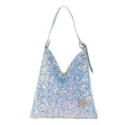 Women Glitter Sequin Shoulder Tote Bag Girls Large Capacity Shiny Shopping Bag P