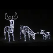 3D Illuminated LED Reindeer Family with Motor - Three Colour Options