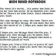 Wide Ruled Notebook: Quality A Colouring For Tracker What Paper Its Simple Worth Online - Birthday F Measurement Scott Sketch Fitzgerald Calendar ... Graduation Novelty / Notebooks Components