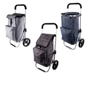 Karlstert Deluxe Shopping Trolley - Grey Grid