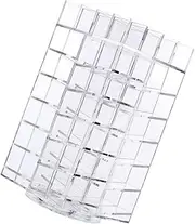 WRITWAA 64 Acrylic Lipstick Organizer Display Stand Rotating Lip Gloss Holder for Makeup Storage Transparent Cosmetic Organizer for Vanity and Dresser