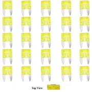 Spade Set Kit 20A Amp Motorcycle Automotive 25x Mini Blade Fuse APM ATM Plug