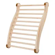 Sauna Backrest, Wooden Sauna Backrest, Ergonomic S-Shaped Backrest, Suitable for Sauna Recovery, Health and Relaxation As Shown