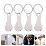 4 Pcs Cart Token Shopping Trolley Keychain Holder Go Carts Portable of The Lid