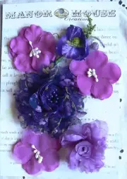 PURPLE & PHLOX PURPLE Mix Fabric 6 Flower Mix 40-80mm Manor House