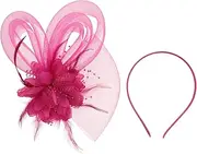 [COLLBATH] Fascinator Headband for Women Vintage Mesh Hat with Detail Elegant Bridal Headdress for Tea Party and Formal Events Comfortable Fit Hair Clip Accessory