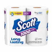 Scott 10183 Bath Tissue, 1-Ply, White, 1000 Sheets - Quantity 12