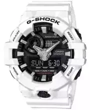 Casio G-Shock World Time Black Dial, White Case/Band Men's Analog-Digital Watch