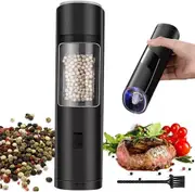 One-handed Electric Pepper Mill Gravity Salt and Pepper Grinder with LED Light