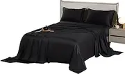 Aulaire 60s / 800TC 100% Bamboo Lyocell Fabric Bedsheet Set (Queen Size) (Woodland Grey, Queen)