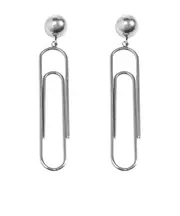Moschino Logo Engraved Clip-On Earrings One size silver