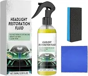 Ocastuted Car Headlight Restoration Polishing,UV-Resistant Headlight Restore Kit - with Sponge Cloth 3.38oz Anti-Scratch Polish Liquid Coating Anti-UV Brighten Cleaner for Auto Exterior Care