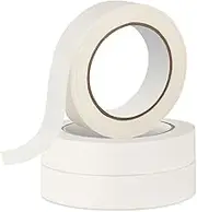 3 Pack White Masking Tape, Painters Tape, Writable Paper Tape, Craft Tape for School, Office, Home, Arts & Crafts, Labeling, 24mm x 20m Per Roll, 60m in Total (White)