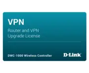 D-Link DWC-1000 VPN Upgrade License supports PPTP, L2TP, IPsec, and SSL VPNs.