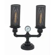 VENETO Black Iron 2 Light Table Lamp - VENETO-T2