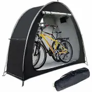 Outdoor Aluminum Alloy Bracket Bike Storage Shed Neat Tent Bike Cover For Storage Of 2 Bikes Or Tricycles - Black