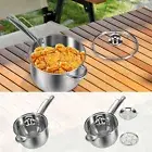 Deep Fryer Pot Stainless Steel Frying Pot with Basket Practical Cooking DKX