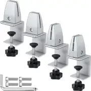 4 Packs Sneeze Guard Support Aluminum Adjustable Partition Clamp Acrylic Desk...