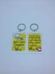 Worlds Greatest Computer Whizz Keyring - Xmas Gift Present Idea