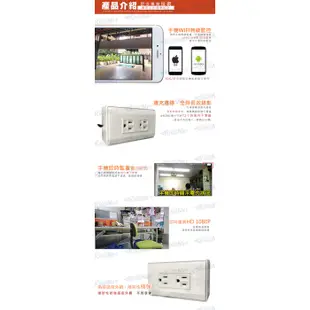 A【無名】 1080P 無線WIFI AC 偽裝插座式 針孔攝影機 手機即時監看 電源插座 雙孔電源插座 居家