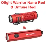 Olight Warrior Nano Red 1200 Lumens Tactical EDC Flashlight & Diffuse Red Light