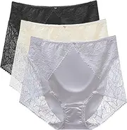 [CIZEUR] Women's Panties Lace High Waist Hipster Underwear Satin Sexy Briefs for Women Stretch Breathable Lingerie Multipack