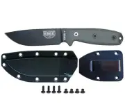 Esee Model 4 Knife Plain Edge Black Finish Sheath and Belt Clip Plate Esee 4P