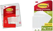 Command Medium & Large Refill Strips, White, 36-Strips - Easy to Open Packaging, Holds up to 7.2 kg, 14-Pairs, Damage-Free Hanging, No Tools Required, Strong & Versatile, Multi Surface Compatibility