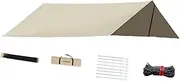 Eigell Camping Hammock Hammock Rainfly Camping Gear Must Haves Accessories Waterproof Tent Canopy for Beach Backpacking Picnic, Beige