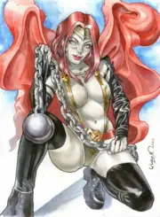 Yuran SEXY GAMORA GUARDIANS OF THE GALAXY HAND DRAWN AND COLORED WOW