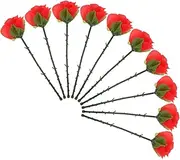 GARIOUANS 10pcs Folding Rose Appearing Gimmick Tricks for Stage Shows Parties Halloween and Home Performances Silk Flower Illusion Accessories for Entertaining Audiences