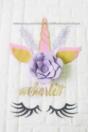 UNICORN face horn ears eyes large wall decals birthday decorations photo props