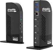 Plugable 13-in-1 USB-C Triple Monitor Docking Station with 100W Charging, Compatible with Windows, Mac, and Chrome with Thunderbolt 3/4 or USB-C (3X HDMI, 1x USB-C, 4X USB, Ethernet, SD Card Reader)