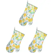 3x Gibson Gifts Lemon Grove Single Oven Glove Kitchen Cooking/Baking Mitt