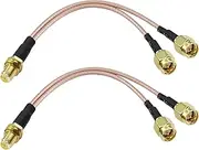 XMSJSIY SMA Y Splitter Cable SMA Female to Dual Male Coaxial RG316 Extension Lead Cable Adapter for GSM/GPRS/WiFi Network Card Module -15cm/5.9inch2pcs