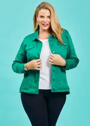 [Virtuelle] Taking Shape Coloured Best Fit Denim Jacket Size 20 in Greenlake - Plus Size Women's Clothing Greenlake