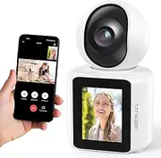 Tmezon Video Pet Dog Camera Wireless Security Camera Two-Way Video Camera with 2.8-inch 1080P Screen with Phone App(Im Cam) and Motion Detection,Baby/Elderly/Nanny Monitor Audio with Pan Tilt