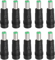 10PCS DC Power Connector 5.5x2.1mm Female Jack to 6.3x3.0mm Male Adapter 41.7x12.5mm for External Power Supply Onboard Transformer for Laptops