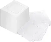 Linen Cocktail Napkins Bulk 6 x 6 Inch Cloth Hemstitch Fabric Napkins for Party Wedding Bar Beverage Coffee Dessert(White,80 Pcs)