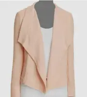 DonnaKaran DKNY Women's Pink New York Textured Drape-Front Cota Jacket Sz S NWT