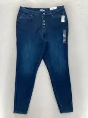 Maurices M Jeans Limitless Jegging Women's Large Blue Stretch Denim Button Fly