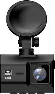 Laser Navigator UHD 4K Dash Cam for Car - Ultra HD Dashcam with 140° Wide-Angle Lens, Auto Impact Detection, 2" Screen, and Low Light Recording