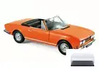 DIECAST CAR & DISPLAY CASE 1970 PEUGEOT 504 CABRIOLET ORANGE NOREV 184826 1/18