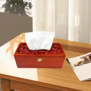 Tissue Box Cover Wooden Relief Napkin Paper Case for Car Bedroom Decor